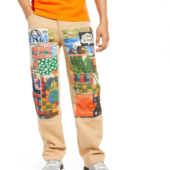 BILLIONAIRE BOYS CLUB BB Worldly Streetwear Patchwork Pants Size 36 NWT